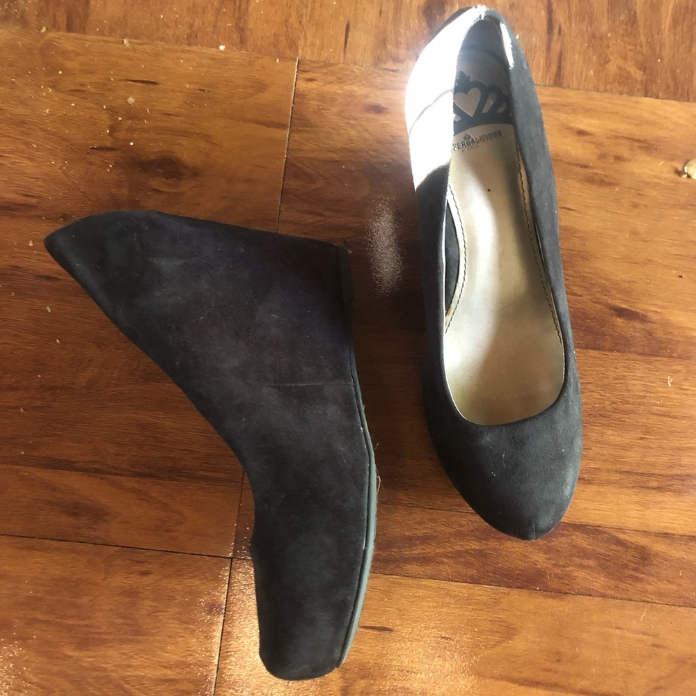 Fergalicious Black Suede Wedges